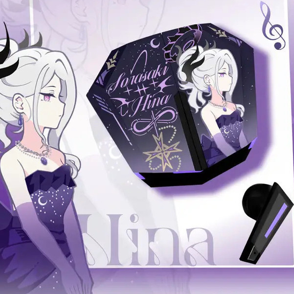 ใหม่ Sorasaki Hina Blue Archive หูฟังไร้สายเกมอะนิเมะของขวัญ HIFI Bluetooth5.3 ชุดหูฟังคอสเพลย์ Acti