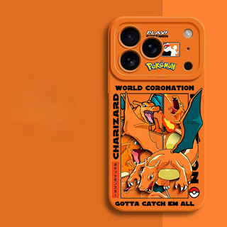 Pokemon Charizard สําหรับ iPhone 17Promax เคสโทรศัพท์สีม่วง Gengar 16Pro 13 สีส้มฝาครอบโทรศัพท์กันกระแทกสําหรับ iPhone 17 16 15Promax 14Promax 15 14 12 11 X 8P 7P 7