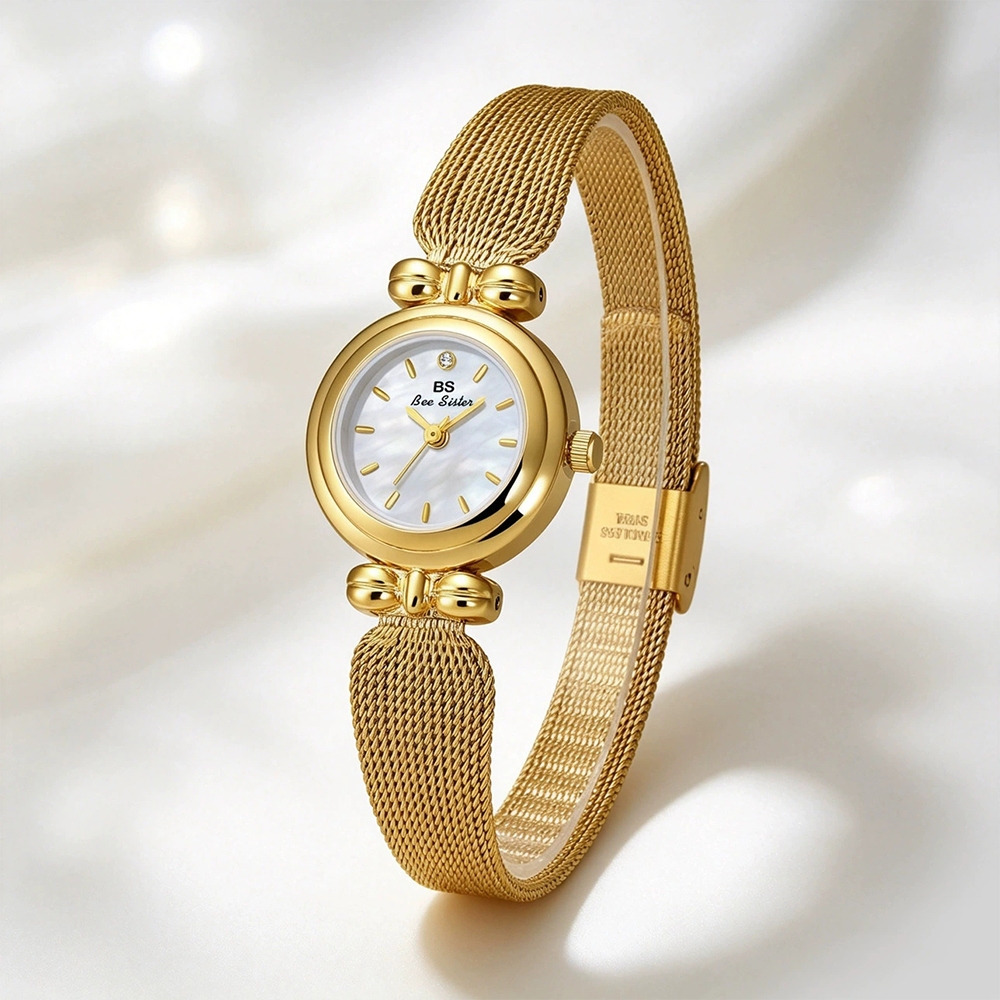 BS Bee Sister นาฬิกาสําหรับผู้หญิง Elegant Quartz Vintage นาฬิกาสุภาพสตรีนาฬิกาข้อมือขนาดเล็ก