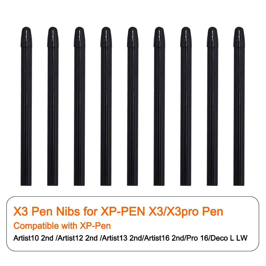 X3 ปากกา Nibs 10 ชิ้นสําหรับแท็บเล็ตวาดภาพ XP Artist10 2nd/Artist12 2nd/Artist13 2nd/Artist16 2nd/Pro16/Deco LW