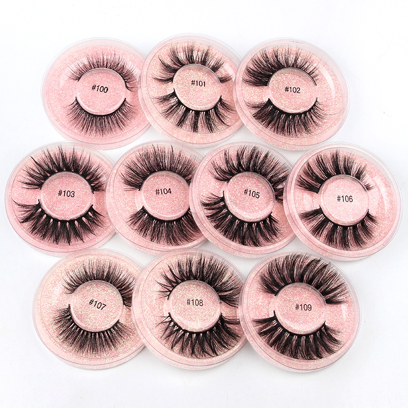 Houslou 3D Mink ขนตาปลอม 1 คู่ธรรมชาติหนา Fluffy Reusable ปลอม Lashes