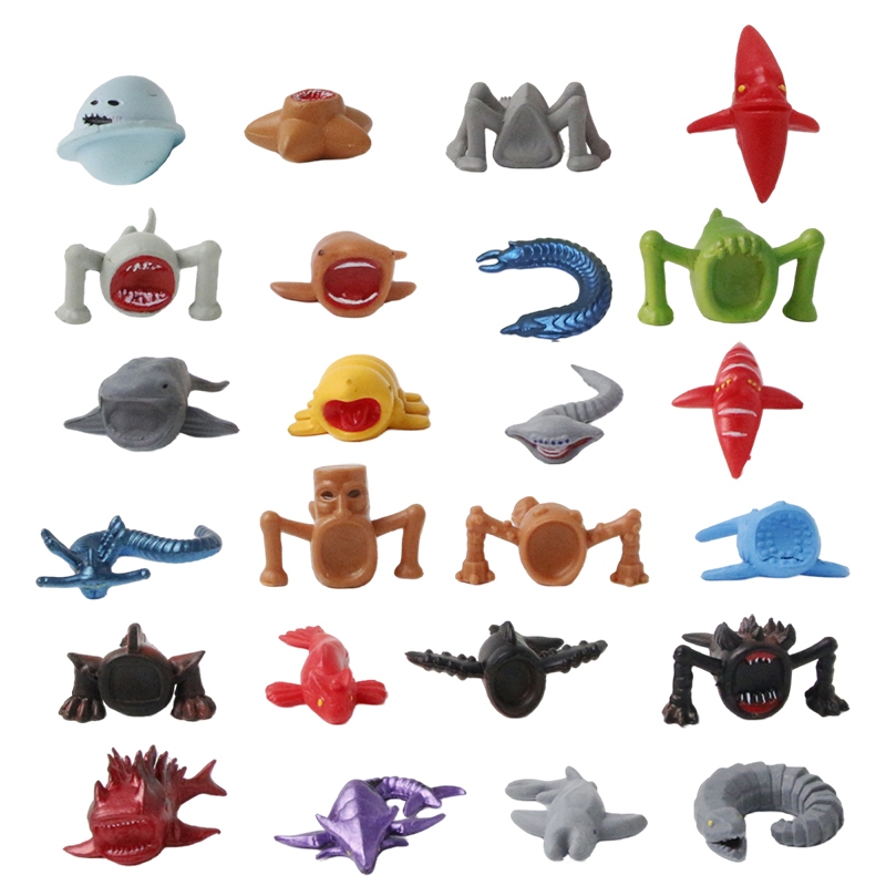 24 ชิ้น/เซ็ต 4-5 ซม.อะนิเมะ Subnautica Mini รูป Monster Ampeel Reaper Leviathan Sea Dragon Ghost Leviathan Cave Crawler PVC Action ตุ๊กตาของเล่น
