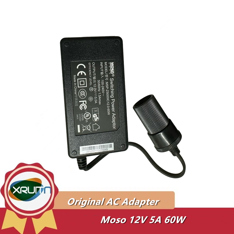 ของแท้ MOSO MSP-Z5000IC12.0-60W Switching Power Adaptor 12V 5A รถบุหรี่ไฟแช็กปลั๊ก Charger รถตู้เย็น