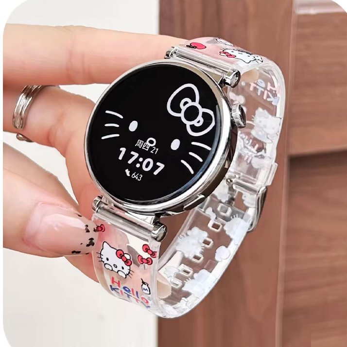 สายการ์ตูนใสสําหรับ Galaxy watch 7 สาย / Galaxy watch 6 / Galaxy watch 5/43 / Garmin vivoactive 6 5 4 3 / Garmin venu 4 / venu3s/ สาย Huawei watch gt 6 pro Strap GT2/GT3/Huawei watch gt 6 สาย Huawei watch GT 5 Strap huawei gt5 pro สาย Huawei GT6 Strap