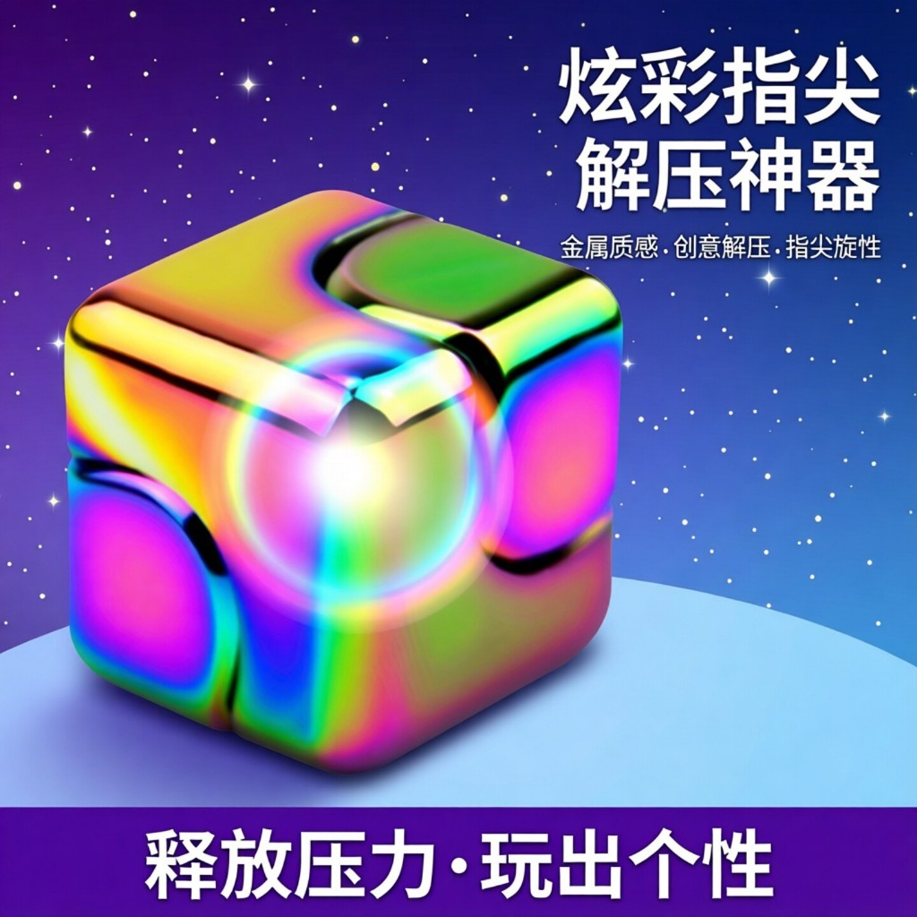 สีสัน Cube Fidget Spinner โลหะ Anti-Stress Hand Spinner ความเครียดบรรเทาของเล่นสําหรับเด็กผู้ใหญ่