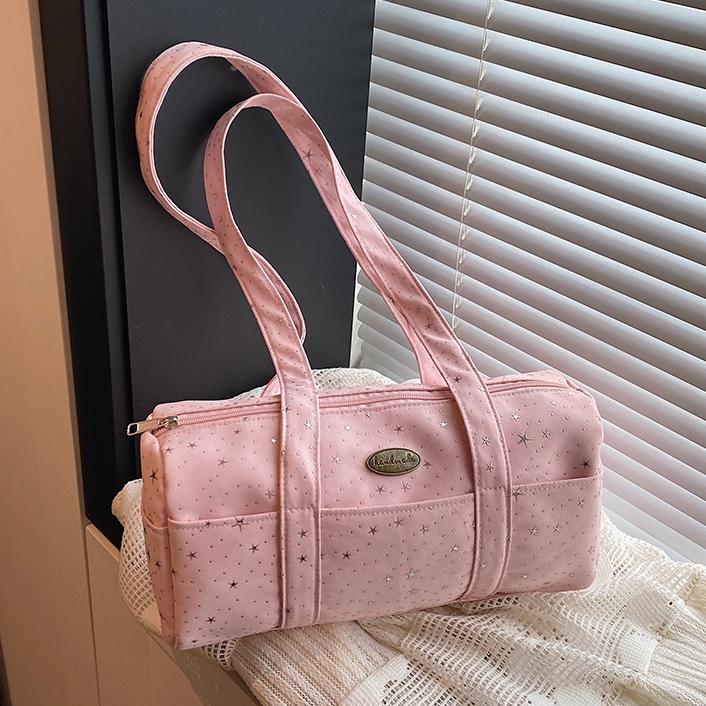 New Polka Dot Star Round Pillow Boston Large Capacity Shoulder Bag Underarm Bag