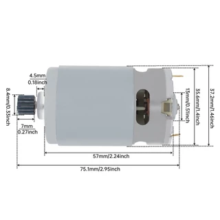 RS550 เลื่อยโซ่มอเตอร์ 21V 25000RPM เลื่อยไฟฟ้า Micro DC มอเตอร์สําหรับเลื่อยลูกสูบ/ชาร์จมือ/สว่านไฟฟ้าพร้อม 8.4 มม.14 ฟันเกียร์, RS550 Micro DC มอเตอร์