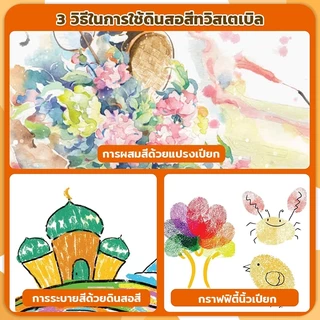 🔥👍 12/18/24/36/48 สีเทียน จัมโบ้ใหญ่ สีเทียนจัมโบ้ใหญ่ สีเทียนเด็กปลอดสารพิษ ขวบ48ชิ้น ทำความสะอาดง่าย มาพร้อมกับกระดาษวาดภาพ