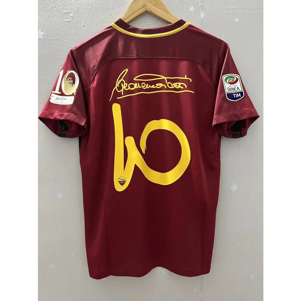 High-quality 2017-18 season LM Totti and Rossi retro home jerseys