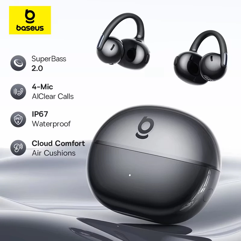 Baseus Bowie MC2 Air Open-Ear หูฟังไร้สาย True 40 ชม.เวลาเล่น Super Bass2.0 และ IP67 หูฟังกันน้ํา