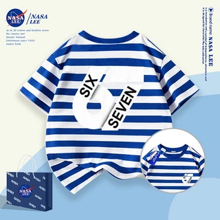 [จัดส่งในพื้นที่] นาซ่า เสื้อผ้าเด็กสร้างสรรค์ 67 อินเทรนด์พิมพ์แขนสั้นชายหญิงฤดูร้อนหลวมทุกการแข่งขันเสื้อยืดขนาดกลางขนาดใหญ่เด็กเสื้อลําล