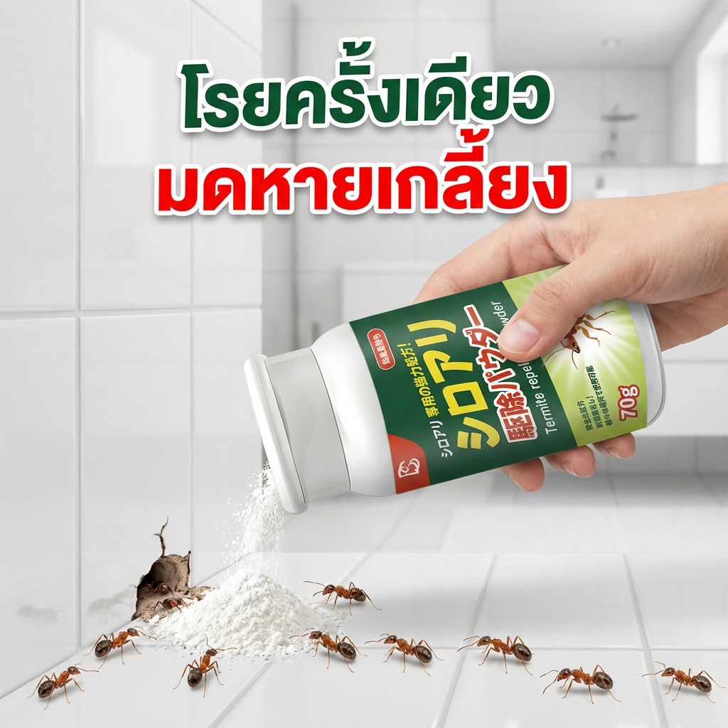 ผงกำจัดมด ป้องกันมดยาวนาน กำจัดมดเร็ว สูตรมีประสิทธิภาพ เป็นมิตรกับสิ่งแวดล้อม ใช้งานง่าย 70 กรัม