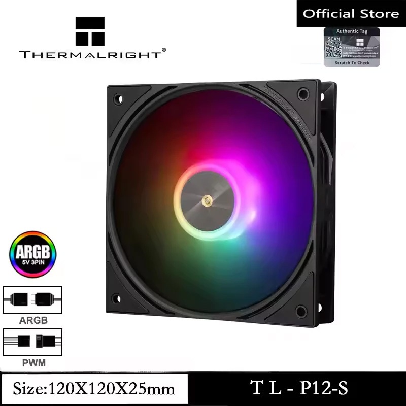 Thermalright 120 มม. พัดลมเคส TL-P12/P12-S/P12W/P12W-S พัดลมระบายความร้อน CPU