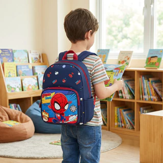 Disney กระเป๋าเป้สำหรับเด็ก ลาย Spider-Man สำหรับเด็กผู้ชาย Water-resistant เหมาะสมกับอายุ 3-6 ปี