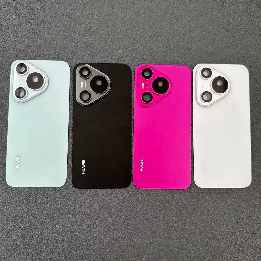 Original Glass ฝาหลังแบตเตอรี่สําหรับ Huawei Pura 70 ADY-LX9 ADY-AL00 ด้านหลังแผงซ่อมเปลี่ยนชิ้นส่วนกล้องเลนส์กรอบกาวกาว
