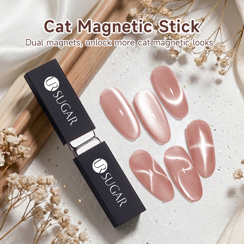 UR SUGAR Strong Cat Eyes เล็บแม่เหล็กเครื่องมือสร้างริบบิ้นไหล & French ด้านข้างรูปแบบ 3D เล็บริบบิ้น Effect เล็บ