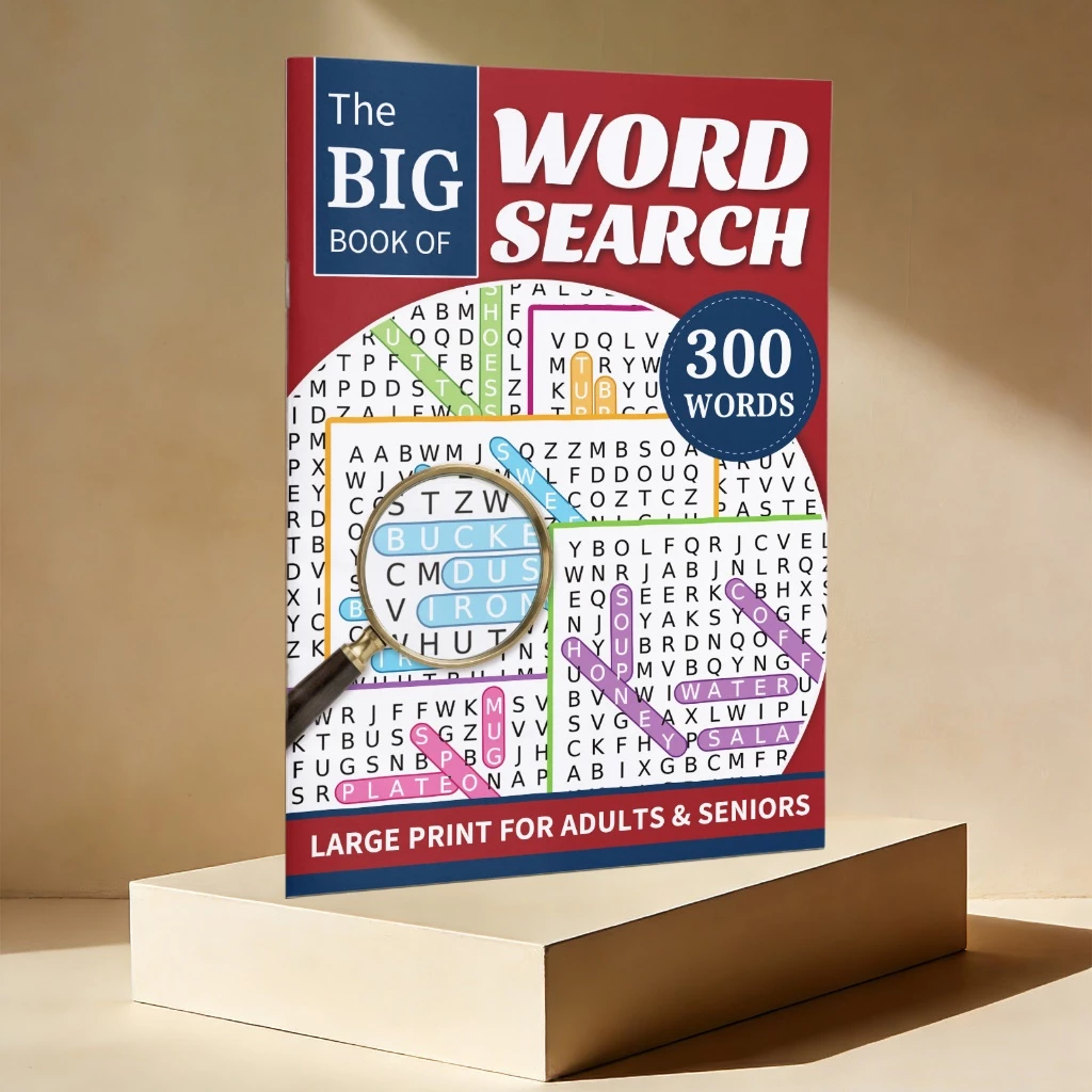 มาใหม่ในสต็อกหนังสือปริศนาค้นหาคําขนาดใหญ่,สมุดกิจกรรมพิมพ์ใหญ่300-คํา,เกมสมองง่ายและหนังสือผ่อนคลาย