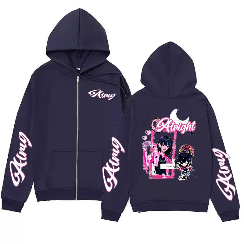 American Stray Kids Singer Group Harajuku พิมพ์ Hoodie y2k Hooded หลวมซิป Hoodie