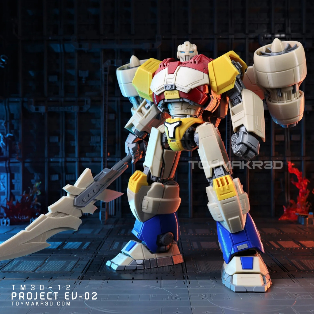 Toymak3D รุ่น Mecha Project EV-02 Kaiju Hunter พร้อมการพิมพ์สเปรย์ & Building Blocks บล็อกยอดนิยมชุดของเล่นพร้อมข้อต่อที่สามารถเคลื่อนย้ายชุดมือถือกันดั้ม