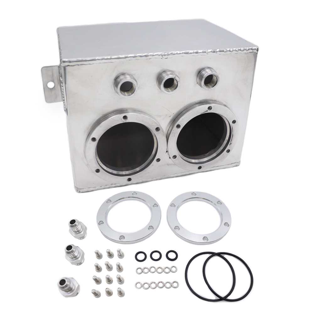 Universal 3L Dual BILLET ALUMINIUM FUEL SURGE TANK / SURGE TANK พร้อม FITTINGS AN6
