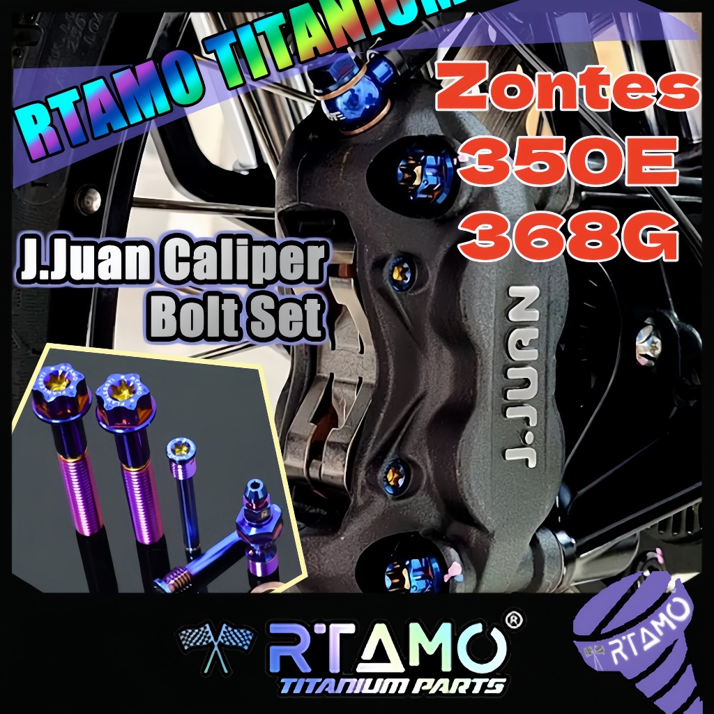 RTAMO Titanium Gr5 J.juan Caliper Bolt Set Fit สําหรับ Zontes 350e Zontes 368G ปั๊มด้านหน้า