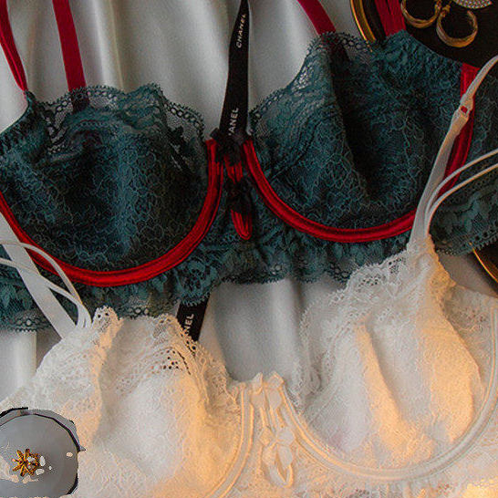 ชุดชั้นในเซ็กซี่ lace แบบไร้สาย สำหรับผู้หญิง สวมใส่บางเบาและสวยงาม