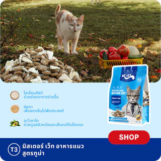 MR.VET T3 อาหารแมว 5กก.10กก. สูตรใหม่ มีปลา 4 ชนิด ช่วยดูแลสุขภาพทางเดินปัสสาวะแมวของคุณ