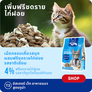 MR.VET T3 อาหารแมว 5กก.10กก. สูตรใหม่ มีปลา 4 ชนิด ช่วยดูแลสุขภาพทางเดินปัสสาวะแมวของคุณ