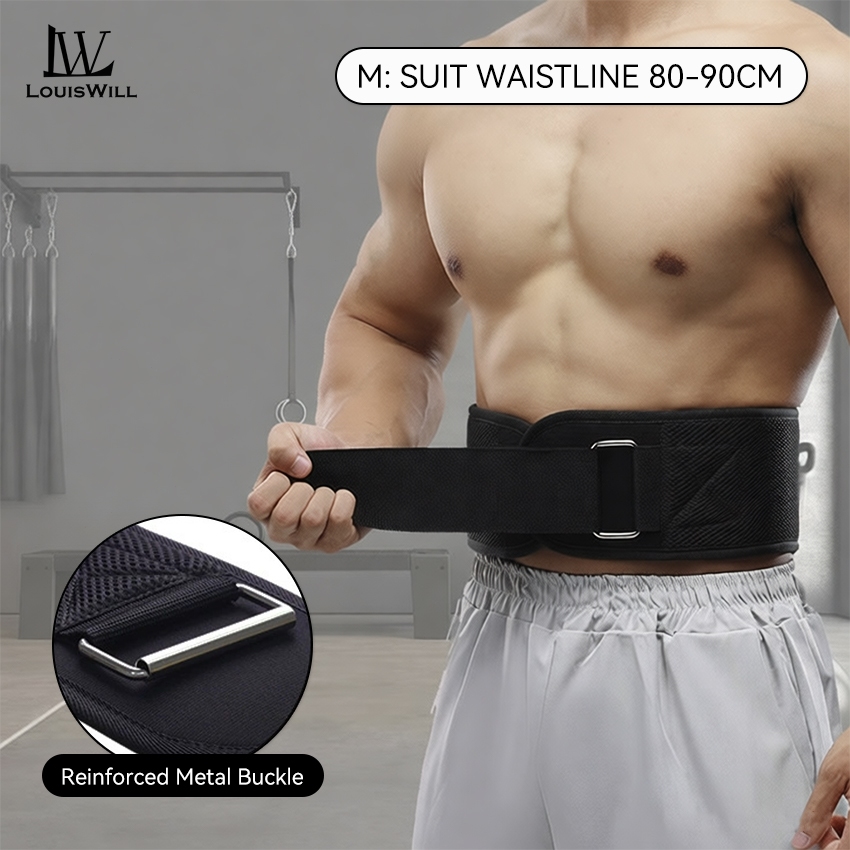 Louiswill เข็มขัดสำหรับออกกำลังกาย พยุงหลังพร้อมระบบระบายอากาศ สําหรับ.Powerlifting และ Strengthen Training บรรเทาอาการปวดหลังส่วนล่าง