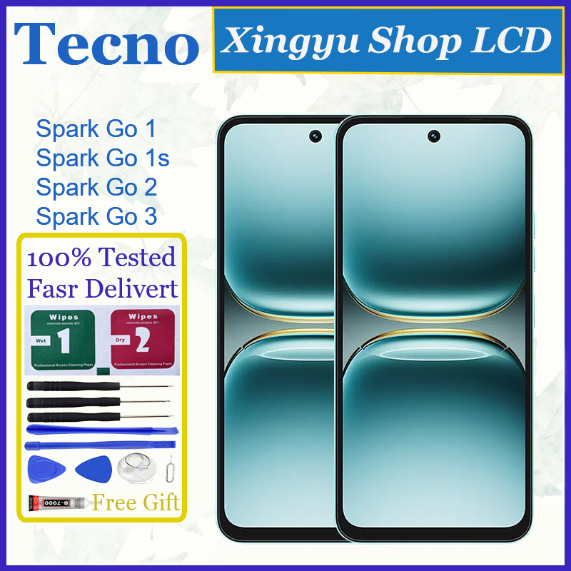 สําหรับ Tecno Spark Go1 / GO 1S / GO 2 / GO 3 จอแสดงผล LCD หน้าจอสัมผัสเปลี่ยน
