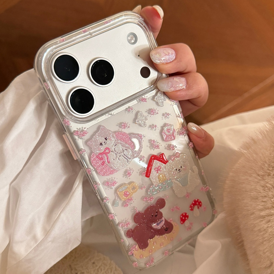 สําหรับIphone Case 17 Pro Max 16 Pro Max 15 Pro Max Liusha Powder Pet Gardenเคสโทรศัพท์
