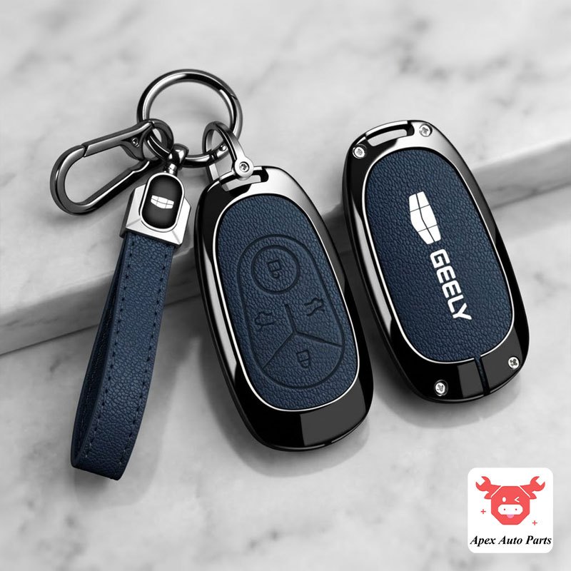 【Apex】Geely EX2 Geome ฝาครอบกุญแจรถ Geely EX2 EV พวงกุญแจโลหะผสมสังกะสีหนังกุญแจรถสําหรับ Geely 2025-2026 Accesorios