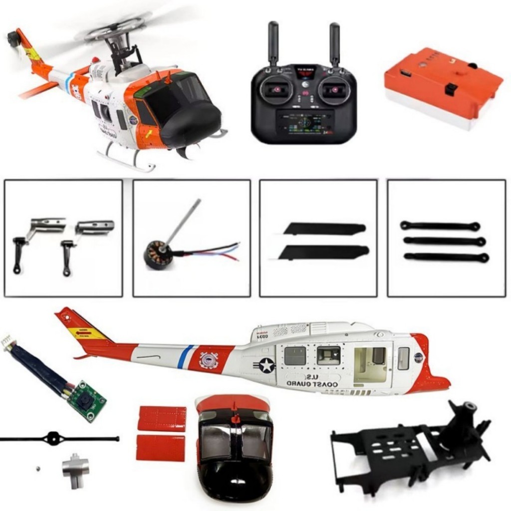 YUXIANG F07S GPS UH-1HUEY 1:34 ชิ้นส่วนเฮลิคอปเตอร์แบตเตอรี่ใบพัดหลักหางโรเตอร์ Shell Chuck หางแผ่นห