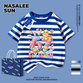 【จัดส่งจากกรุงเทพฯ】เสื้อทีเชิ้ตเด็ก NASA ลายโดนัทและอาหาร ดีไซน์เลข 67 สุดเก๋ คุณภาพสูง ผ้าฝ้าย ระบายอากาศดี สบายใส่ ถูกใจสายถ่ายรูป ขึ้นกล้องแน่นอน เหมาะสำหรับทุกวัย