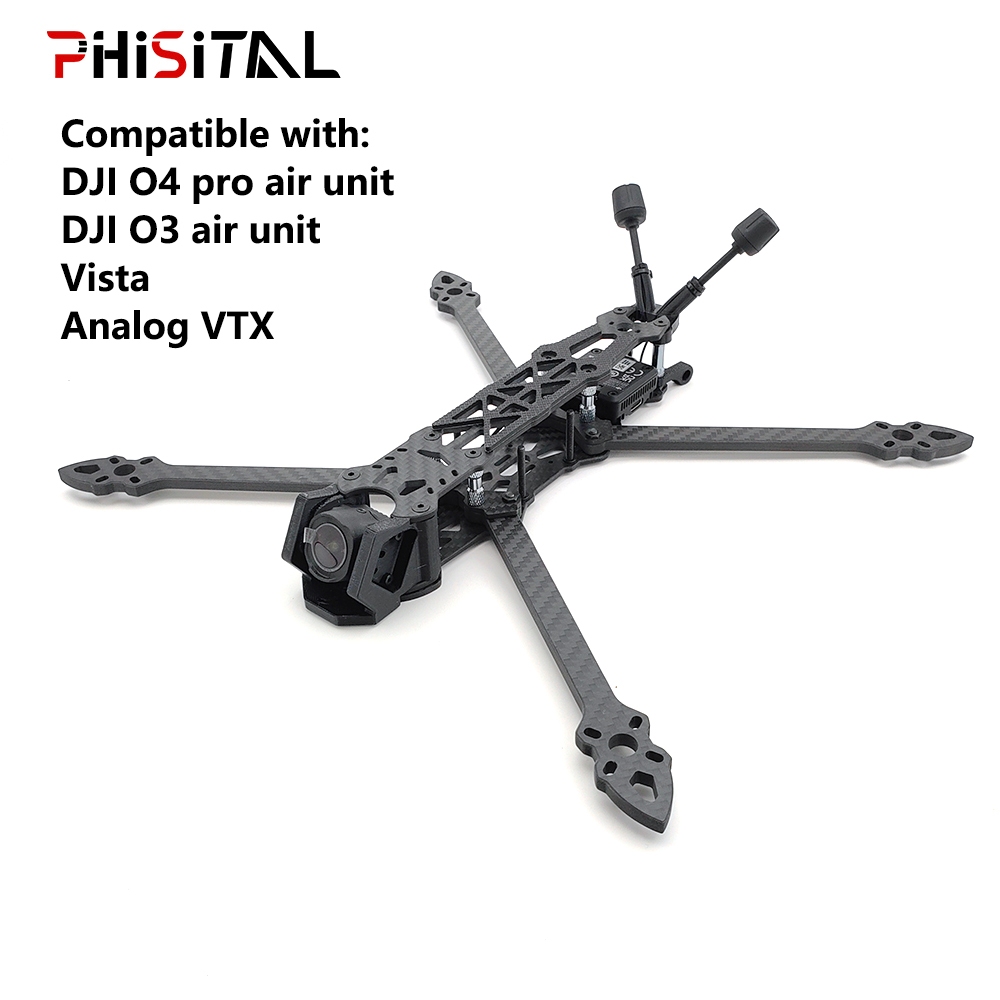 PhiSital MARK4 O4P FPV Frame Kit 5/7 นิ้วคาร์บอนไฟเบอร์สําหรับ O4 Pro/O3/VISTA/analog VTX Quadcopter