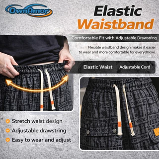 【4XL–8XL Local Stock】กางเกงขาสั้นคาร์โก้ผู้ชายไซซ์ใหญ่ Loose Fit Multi-Pocket สไตล์สตรีท