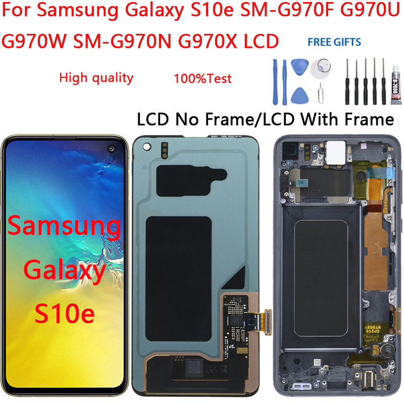 SAMSUNG สําหรับSamsung Galaxy S10e SM-G970F G970U G970W SM-G970N G970XจอแสดงผลLCD Touch Screen Digit