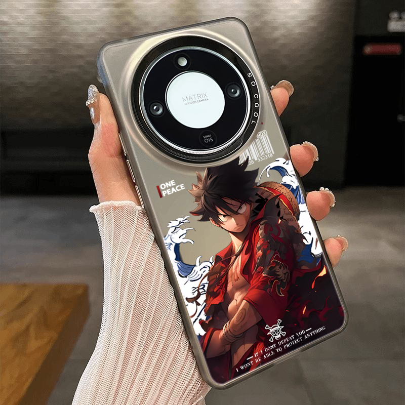 เคส Honor X9C X9B X9A 5G เคส Honor X9C Smart 200 5G เคส Honor 200 Pro อะนิเมะ One Piece Monkey D. Luffy กันกระแทกเคลือบติดโทรศัพท์ติดกับเลนส์กล้องป้องกันลายนิ้วมือ
