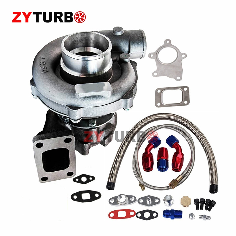 T04E T3/T4 A/R.63 400+HP ของเสียภายนอก STAGE III เทอร์โบชาร์จเจอร์+ชุดสายน้ํามัน