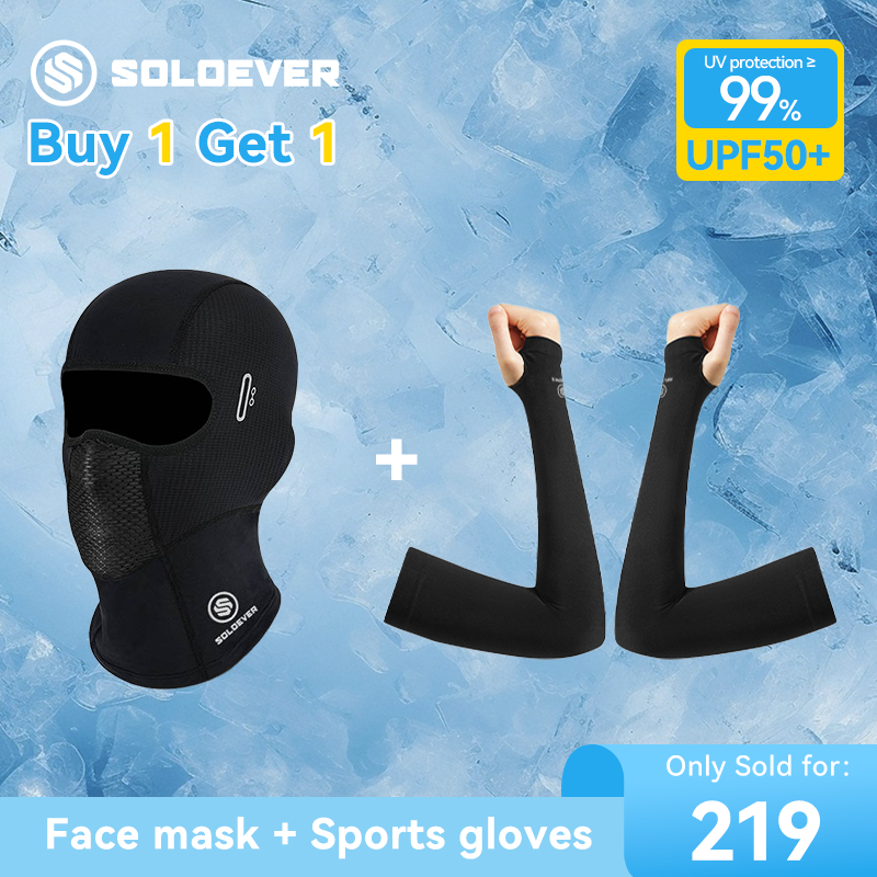 【Balaclava】soloever  ผ้าไหมน้ำแข็ง กันแดด.UPF50+ แห้งเร็ว สำหรับปั่นจักรยาน และเดินป่า มีระบบระบายอากาศและออกแบบเพื่อกันลม