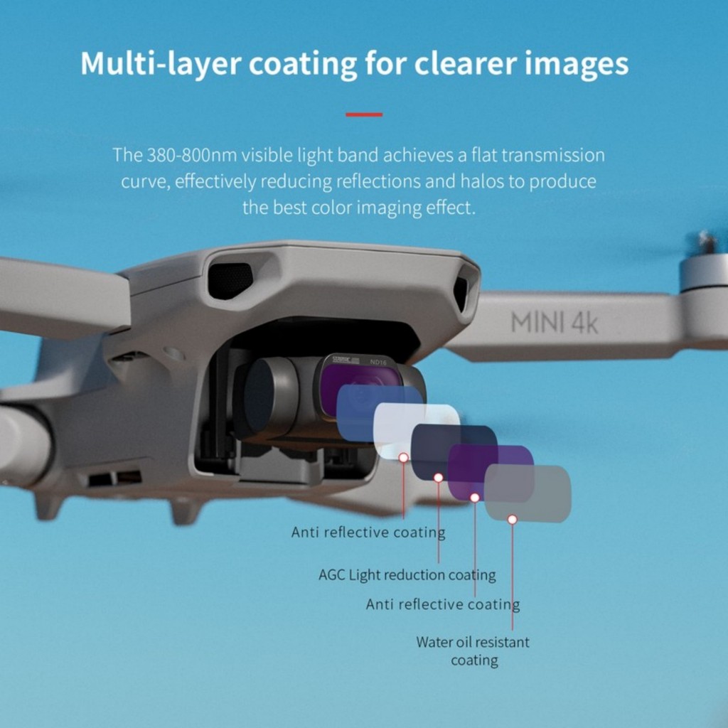 ND ชุดกรอง ND8 16 32 64 สําหรับ DJI Mini 4k Mini 2 SE Mini 2 (4 ชิ้น)