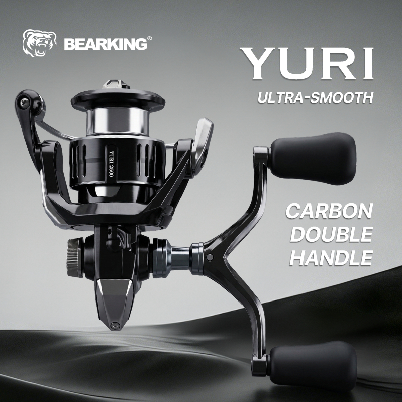 BEARKING YURI รอกตกปลาคาร์บอน สปินนิ่ง แบบดับเบิลโรคเกอร์ อาร์ม ขนาด 1000-6000 พร้อม.Max Drag 8KG และ Ratio 5.2:1