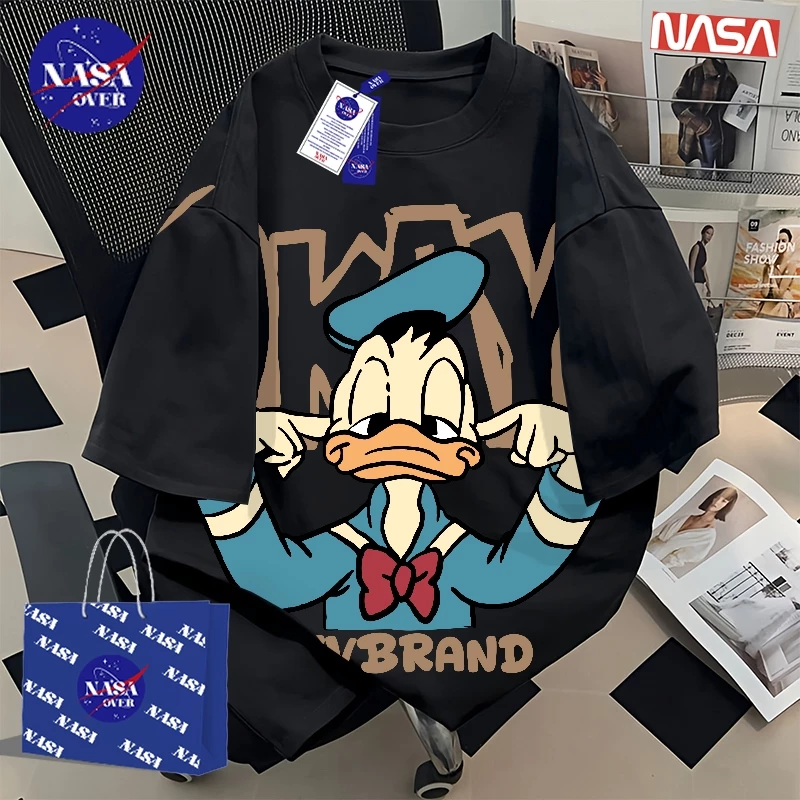 【จัดส่งตลอด 24 ชั่วโมง】🔥NASA ชุดหน้าร้อน แขนสั้น ลวดลายเป็ด เสื้อ ยูนิเซ็กส์ สบาย ๆ แมทช์ง่าย🦆 คอกลม เสื่อยืด YG43