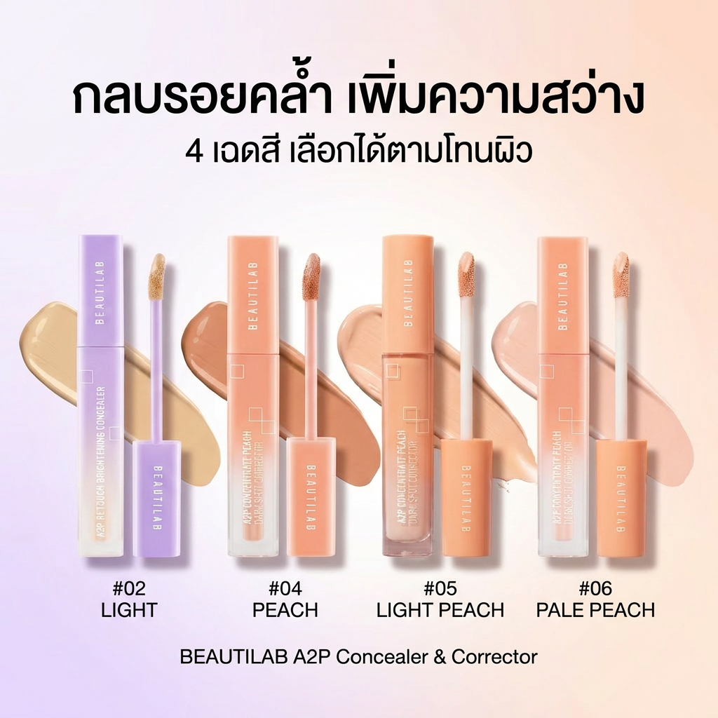 【ของแท้ 100%】BEAUTILAB A2P Retouch Brightening Concealer Corrector ปกปิดรอยคล้ําใต้ตา 2.5 g