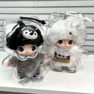 3pcs DImoo SECRET THEATRE CLUB Series ตุ๊กตาป้องกันกรณีความโปร่งใสสูงไวนิล Plush Face DImoo ฝาครอบป้องกันกันน้ํากันฝุ่นตุ๊กตากระเป๋า