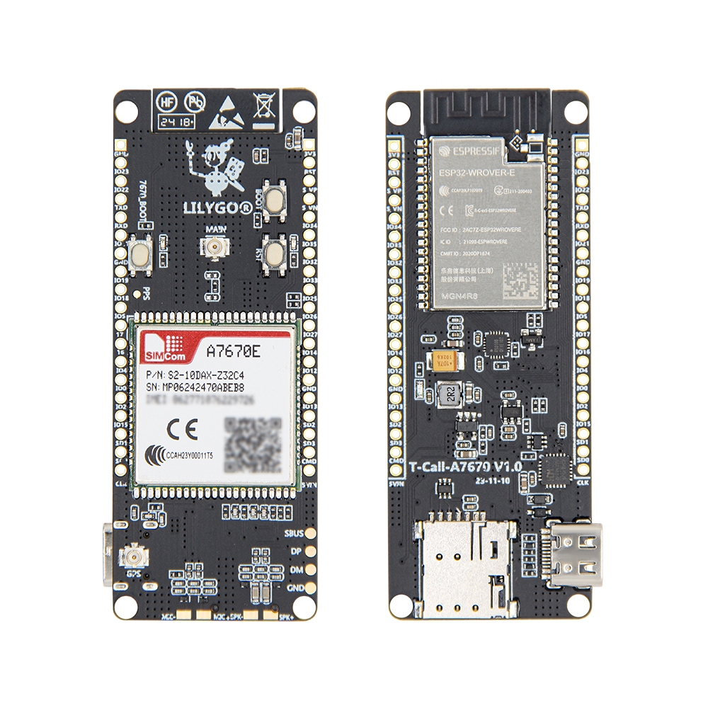 LILYGO T-Call-A7670 ESP32-WROVER-E บอร์ดพัฒนา IoT SIMCOM A7670 4G LTE + 2G GSM Dual Network รองรับเส
