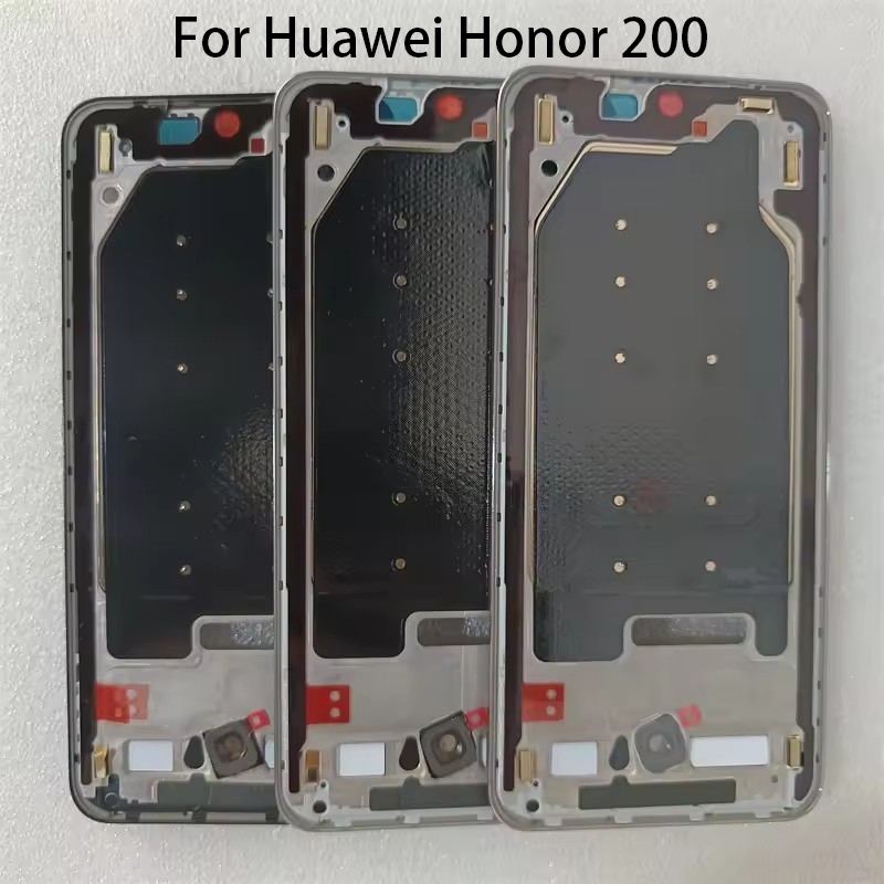 กรอบกลางสําหรับ Huawei Honor 200 ELI-AN00 ELI-NX9 LCD กรอบด้านหน้าที่อยู่อาศัย Bezel พร้อมปุ่มปรับระ