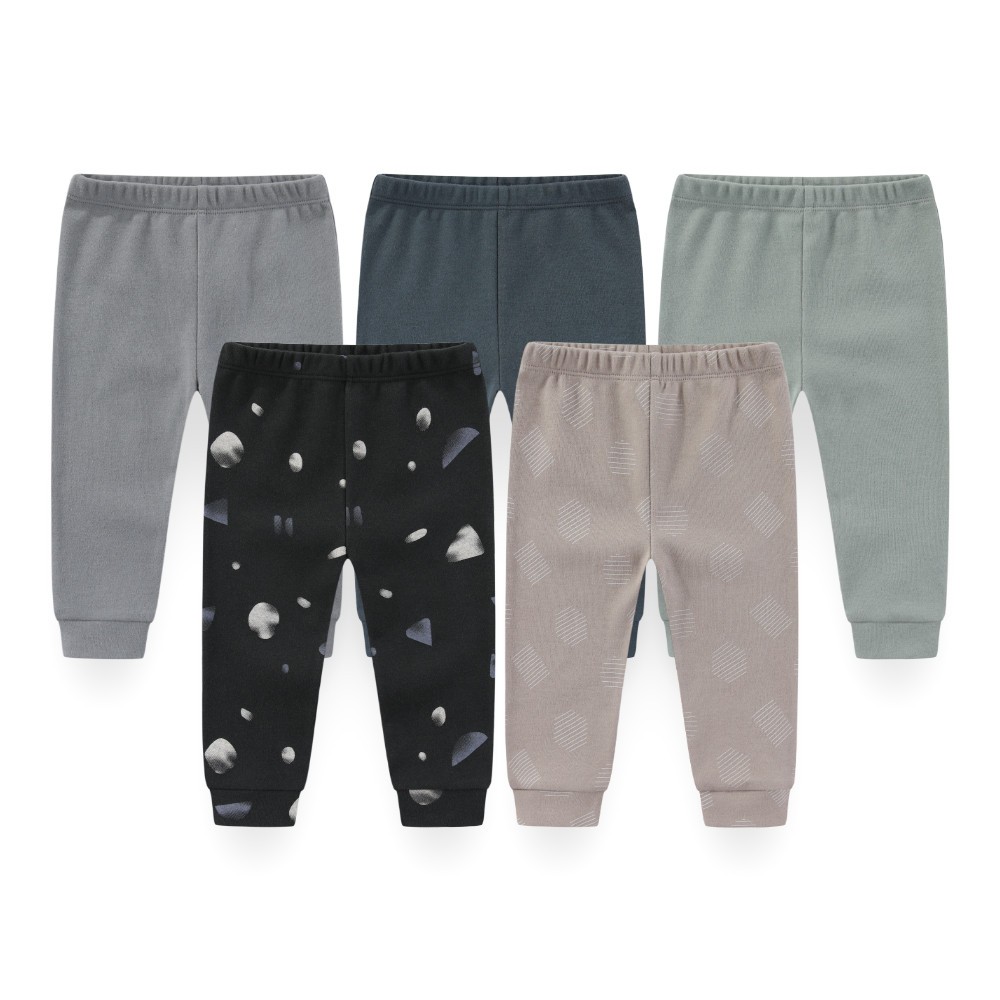 Kiddiezoom Unsiex 5 ชิ้นน่ารักการ์ตูนเด็กทารกกางเกง 0-12 เดือนผ้าฝ้ายนุ่มกางเกงทารกแรกเกิด