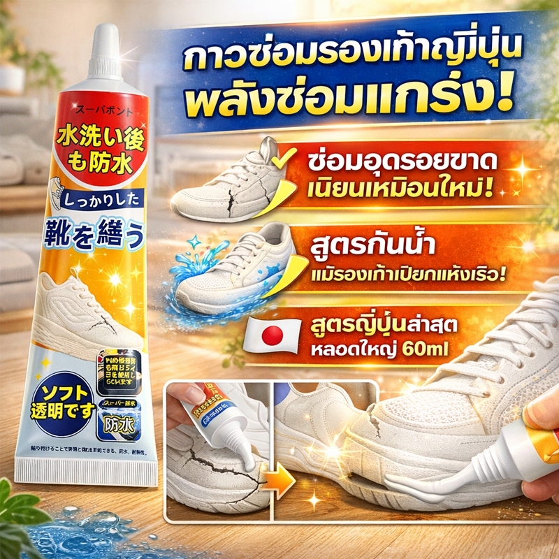 กาวซ่อมรองเท้าอเนกประสงค์ ยาง ใช้งานได้อเนกประสงค์ กาวซ่อมรองเท้ากันน้ํา 60มล การยึดเกาะที่แข็งแกร่งไม่หลุดง่ายนําเข้าจากญี่ป