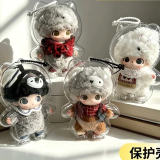 3pcs DImoo SECRET THEATRE CLUB Series ตุ๊กตาป้องกันกรณีความโปร่งใสสูงไวนิล Plush Face DImoo ฝาครอบป้องกันกันน้ํากันฝุ่นตุ๊กตากระเป๋า